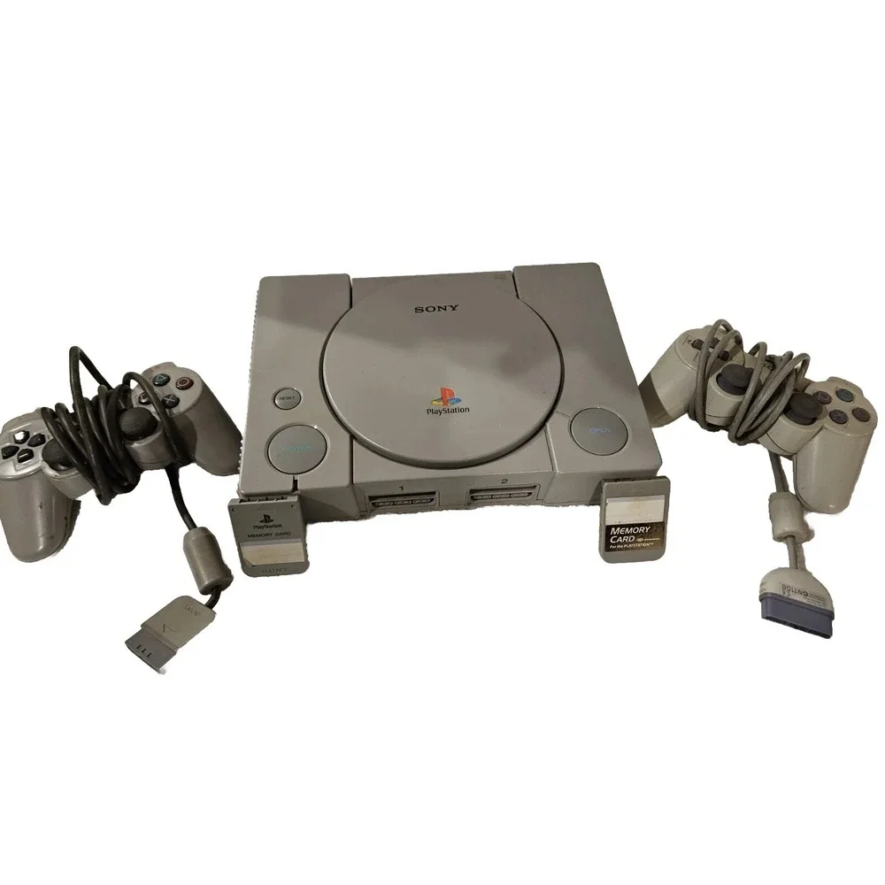 Playstation 1 Ps1 Console SCPH-5501 With OEM 2 Controllers 2 Memory Card No Cord